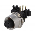 SR-M12D-04P-FF-SF7003-00A(H); Socket; M12; PIN: 4; female; D code-Ethernet; THT; IP65/IP67; 250V; DEGSON ELECTRONICS