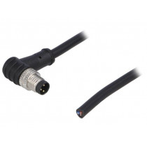PM-M8A-03P-MM-SR7A01-00A(H); Connector: M8; male; PIN: 3; angled 90°; plug; 3A; IP65/IP67; 60V; 1m; DEGSON ELECTRONICS