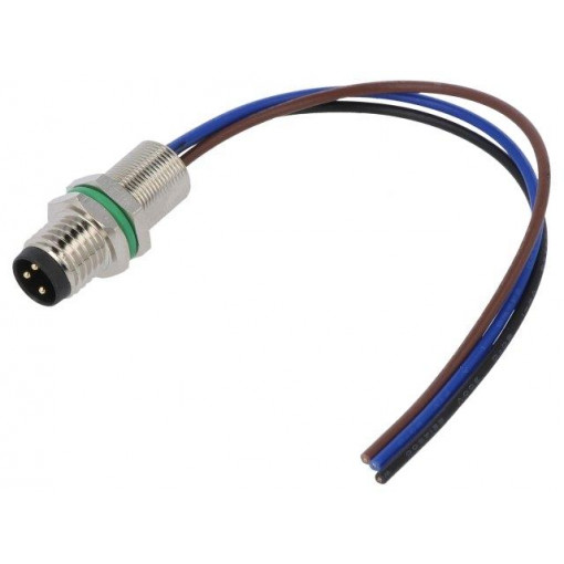 SS-M8A-03P-MM-SH7C10-00B(H); Connector: M8; male; PIN: 3; straight; for panel mounting; socket; DEGSON ELECTRONICS