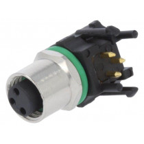 SR-M8A-03P-FF-SF7001-00B(H); Connector: M8; female; PIN: 3; angled 90°; for panel mounting; 3A; DEGSON ELECTRONICS