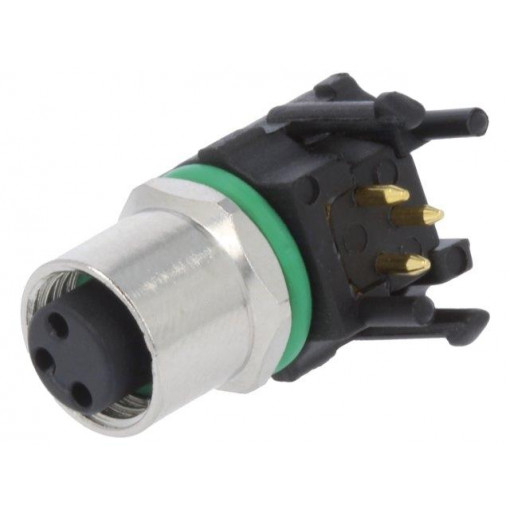 SR-M8A-03P-FF-SF7001-00B(H); Connector: M8; female; PIN: 3; angled 90°; for panel mounting; 3A; DEGSON ELECTRONICS