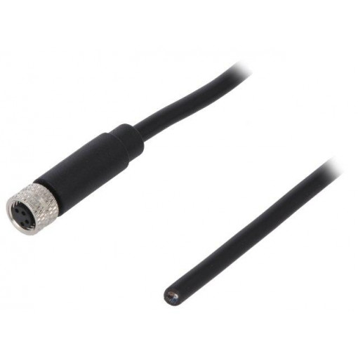 PM-M8A-04P-FF-SL7A01-00A(H); Connector: M8; female; PIN: 4; straight; plug; 3A; IP65/IP67; 30V; 1m; DEGSON ELECTRONICS