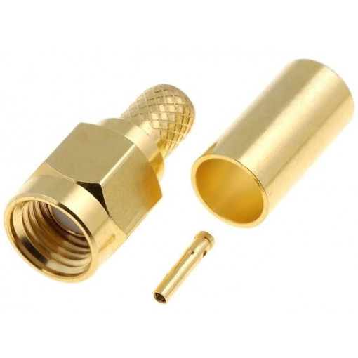 ; Plug; SMA; reverse,female; straight; RG58; crimped; for cable; 