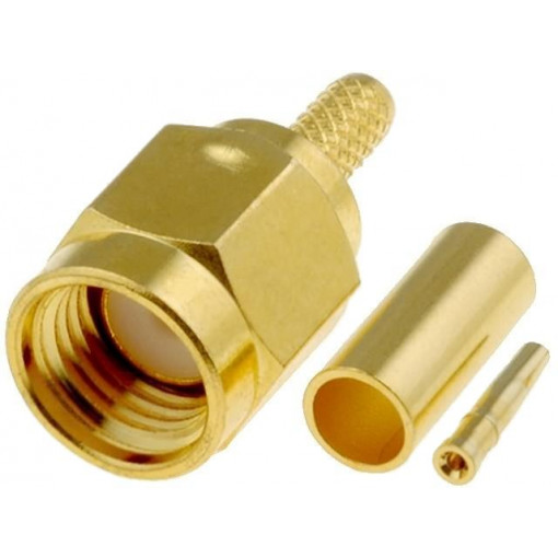 ; Plug; SMA; reverse,female; straight; RG174; crimped; for cable; 