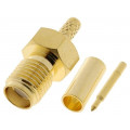 ; Plug; SMA; male,reverse; straight; RG174; crimped; for cable; 