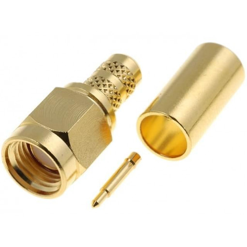 SMA1111A1-3GT50G-1-50; Plug; SMA; male; straight; 50Ω; crimped; for cable; teflon; AMPHENOL