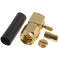 SMA1112A5-3GT50G-5-50; Plug; SMA; male; angled 90°; 50Ω; crimped; for cable; teflon; AMPHENOL