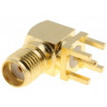 SMA6252A2-3GT50G-50; Socket; SMA; female; angled 90°; 50Ω; THT; on PCBs; teflon; AMPHENOL