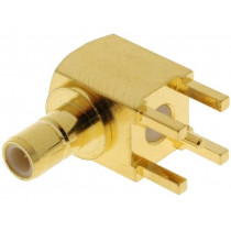 SMB1252B1-3GT30G-50; Socket; SMB; male; angled 90°; 50Ω; THT; teflon; gold-plated; 0.3dB; AMPHENOL