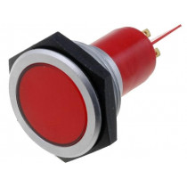 SMFP30H0249; Indicator: LED; flat; 24÷28VDC; Cutout: Ø30.2mm; IP67; brass; SIGNAL-CONSTRUCT