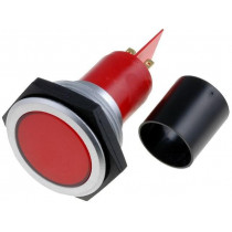 SMFP30H0289; Indicator: LED; flat; 230VAC; Cutout: Ø30.2mm; IP67; brass; SIGNAL-CONSTRUCT