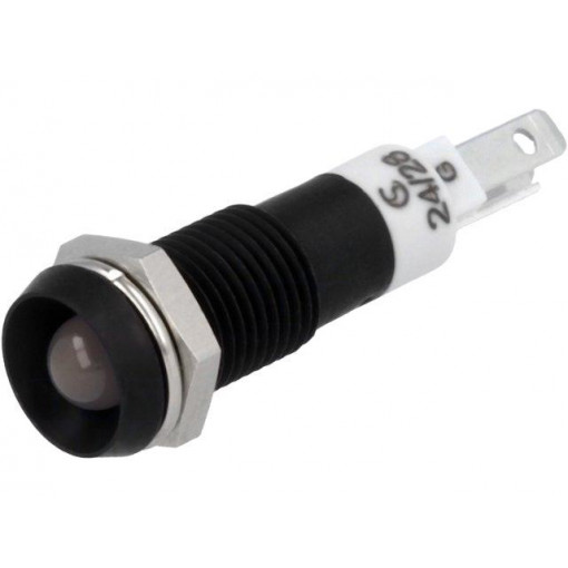 SMDE08214; Indicator: LED; recessed; 24÷28VAC; Cutout: Ø8mm; metal; Body: black; SIGNAL-CONSTRUCT
