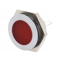 SMFL22012; Indicator: LED; flat; 12÷14VDC; Cutout: Ø22mm; IP67; metal; SIGNAL-CONSTRUCT