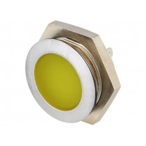 SMFL22114; Indicator: LED; flat; 24÷28VDC; Cutout: Ø22mm; IP67; metal; SIGNAL-CONSTRUCT