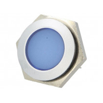 SMFL22412; Indicator: LED; flat; 12÷14VDC; Cutout: Ø22mm; IP67; metal; SIGNAL-CONSTRUCT