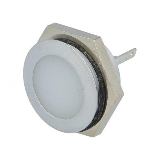 SMFL22612; Indicator: LED; flat; 12÷14VDC; Cutout: Ø22mm; IP67; metal; SIGNAL-CONSTRUCT