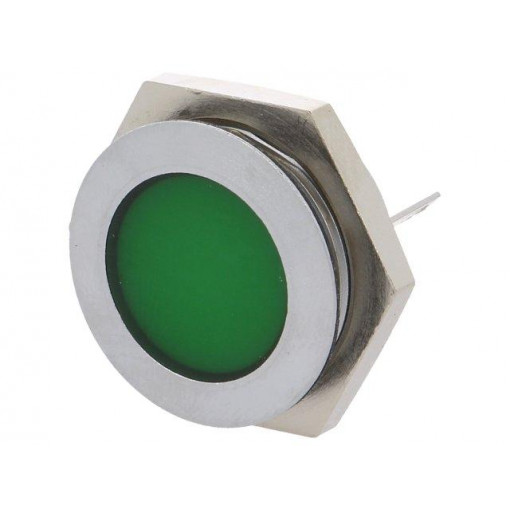 SMFL22712; Indicator: LED; flat; 12÷14VDC; Cutout: Ø22mm; IP67; metal; SIGNAL-CONSTRUCT