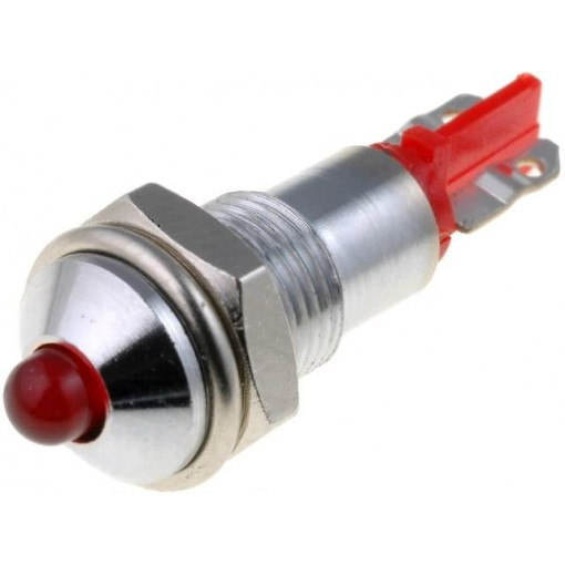 SMQD06002; Indicator: LED; prominent; 12÷14VDC; Cutout: Ø6.2mm; IP40; metal; SIGNAL-CONSTRUCT