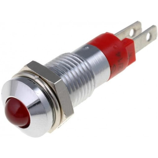 SMQD08012; Indicator: LED; prominent; 12÷14VDC; Cutout: Ø8.2mm; IP40; metal; SIGNAL-CONSTRUCT