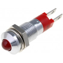 SMQD08014; Indicator: LED; prominent; 24÷28VDC; Cutout: Ø8.2mm; IP40; metal; SIGNAL-CONSTRUCT