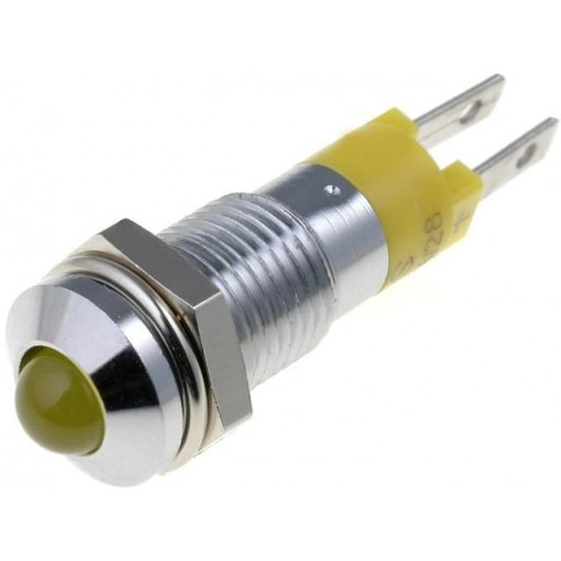 SMQD08114; Indicator: LED; prominent; 24÷28VDC; Cutout: Ø8.2mm; IP40; metal; SIGNAL-CONSTRUCT