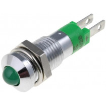 SMQD08214; Indicator: LED; prominent; 24÷28VDC; Cutout: Ø8.2mm; IP40; metal; SIGNAL-CONSTRUCT