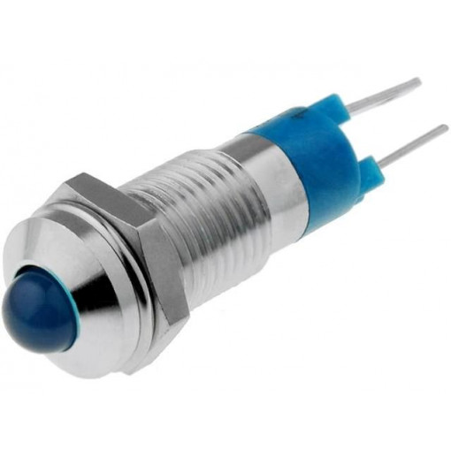 SMQD08412; Indicator: LED; prominent; 12÷14VDC; Cutout: Ø8.2mm; IP40; metal; SIGNAL-CONSTRUCT