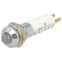 SMQE08224; Indicator: LED; prominent; 24÷28VDC; Cutout: Ø8.2mm; IP40; metal; SIGNAL-CONSTRUCT