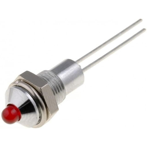 SMQS060; Indicator: LED; prominent; Cutout: Ø6.2mm; IP40; for PCB; brass; SIGNAL-CONSTRUCT