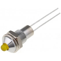 SMQS061; Indicator: LED; prominent; Cutout: Ø6.2mm; IP40; for PCB; brass; SIGNAL-CONSTRUCT