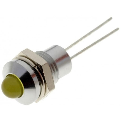 SMQS081; Indicator: LED; prominent; Cutout: Ø8.2mm; IP40; for PCB; brass; SIGNAL-CONSTRUCT