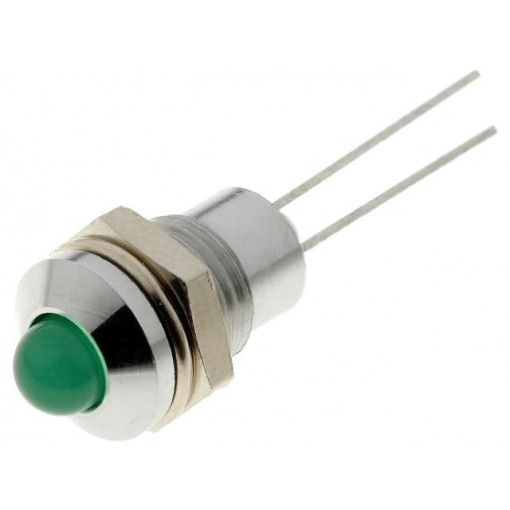 SMQS082; Indicator: LED; prominent; Cutout: Ø8.2mm; IP40; for PCB; brass; SIGNAL-CONSTRUCT