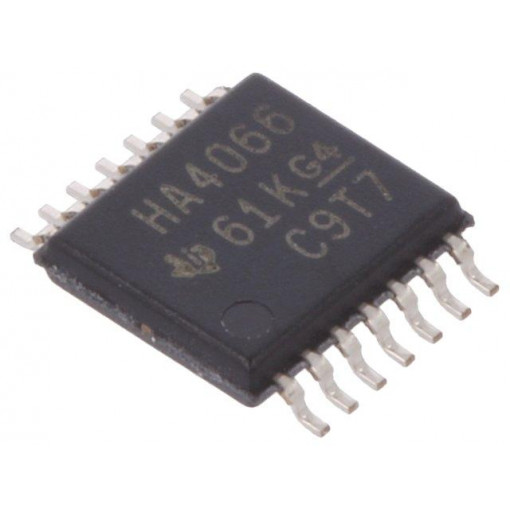 SN74AHC4066PW; IC: digital; bilateral,switch; SMD; TSSOP14; Series: AHC; 2÷5.5VDC; TEXAS INSTRUMENTS