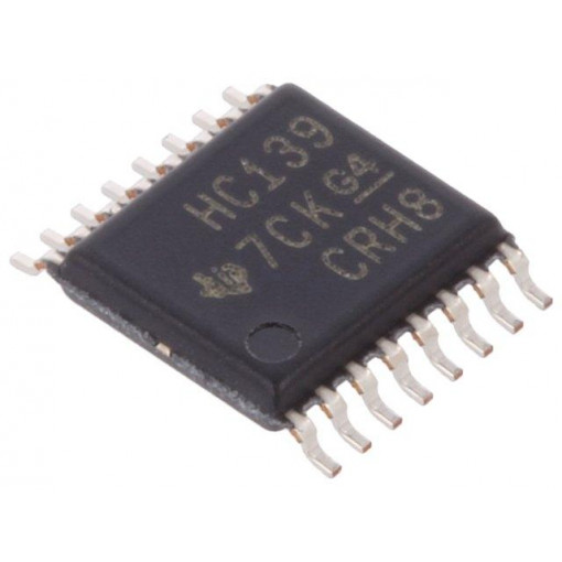 SN74HC139PW; IC: digital; 2-to-4 lines,decoder,demultiplexer; IN: 2; SMD; TEXAS INSTRUMENTS