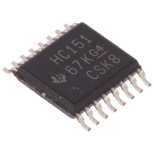 SN74HC151PW; IC: digital; 8-to-1 lines,multiplexer,data selector; Channels: 1; TEXAS INSTRUMENTS