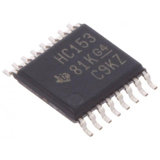 SN74HC153PW; IC: digital; 4-to-1 lines,multiplexer,data selector; SMD; 2÷6VDC; TEXAS INSTRUMENTS