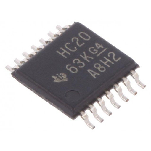 SN74HC20PW; IC: digital; NAND; Channels: 2; SMD; TSSOP14; Series: HC; 2÷6VDC; TEXAS INSTRUMENTS