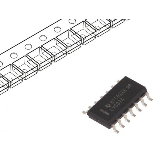 SN74LVC07AD; IC: digital; buffer; Channels: 10; 1.65÷5.5VDC; SMD; SO14; -40÷125°C; TEXAS INSTRUMENTS