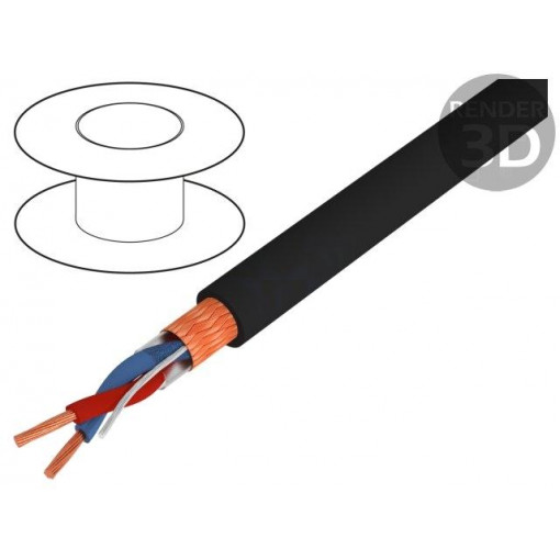 400021; Wire: loudspeaker cable; 2x0,22mm2; stranded; Cu; black; PE; 5mm; HELUKABEL