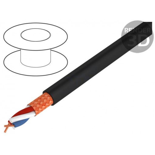 400038; Wire: microphone cable; black; Cu; PVC; -25÷70°C; audio; 6mm; HELUKABEL 400038; Wire: microphone cable; black; Cu; PVC; -25÷70°C; audio; 6mm; HELUKABEL