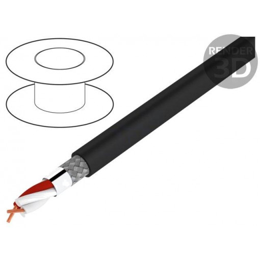 400080; Wire: microphone cable; black; Cu; PVC; -30÷70°C; shielded; audio; HELUKABEL 400080; Wire: microphone cable; black; Cu; PVC; -30÷70°C; shielded; audio; HELUKABEL
