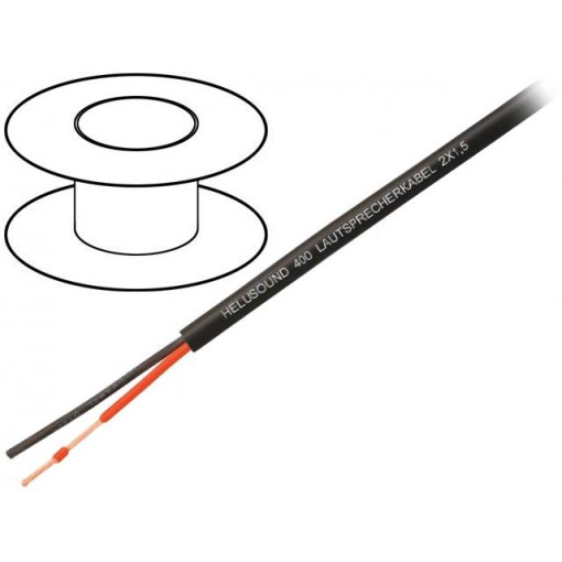 400092; Wire: loudspeaker cable; 4x2,5mm2; stranded; Cu; black; PVC; 8.8mm; HELUKABEL
