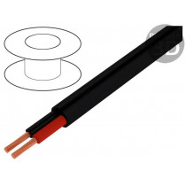 400110; Wire: loudspeaker cable; 2x2,5mm2; stranded; Cu; black; PUR; 7.5mm; HELUKABEL