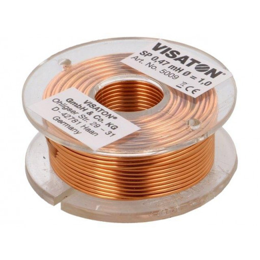 5009; Inductor: air coil; 0.47mH; 0.36Ω; Ø: 48mm; H: 18mm; Øcore: 1mm; VISATON