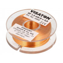 4989; Inductor: air coil; 1.5mH; 1.65Ω; Ø: 43mm; H: 14mm; Øcore: 0.6mm; VISATON