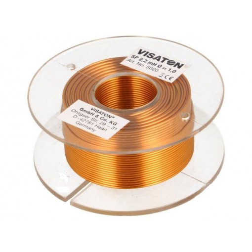 5020; Inductor: air coil; 2.2mH; 0.9Ω; Ø: 71mm; H: 29mm; Øcore: 1mm; VISATON