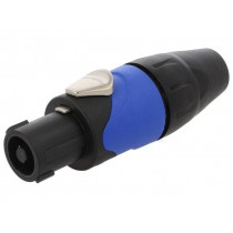 SP-4-FS; Plug; loudspeaker; female; PIN: 4; for cable; 30A; 133V; soldering; AMPHENOL