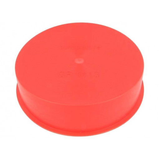 15320; Plugs; Body: red; Out.diam: 112.5mm; H: 27.5mm; Mat: LDPE; SUNDPLAST