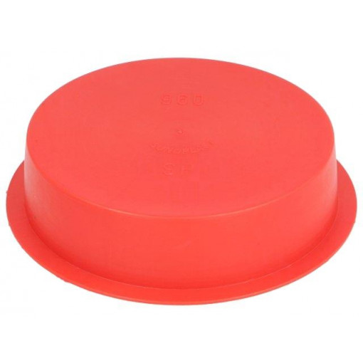 15000; Plugs; Body: red; Out.diam: 98mm; H: 24mm; Mat: LDPE; Shape: round; SUNDPLAST