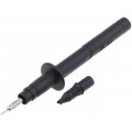 SPS 2381 NI/SW; Test probe; 5A; black; Socket size: 4mm; Plating: nickel plated; SCHÜTZINGER